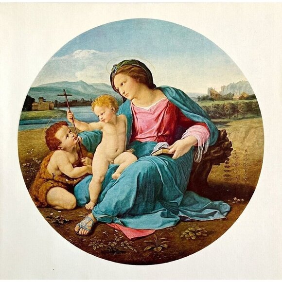 The Alba Madonna Raphael Colorplate Art Print 1939 Antique Renaissance LGADCP - Picture 2 of 3